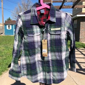 3/$20 Reversible long sleeve plaid button up